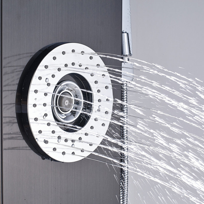 44'' Shower Panel with Adjustable Shower Head, Matte Black