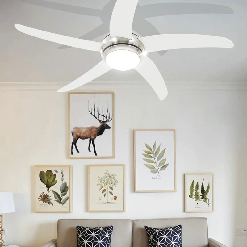 Kitt 128cm Ceiling Fan with Light Kit, White