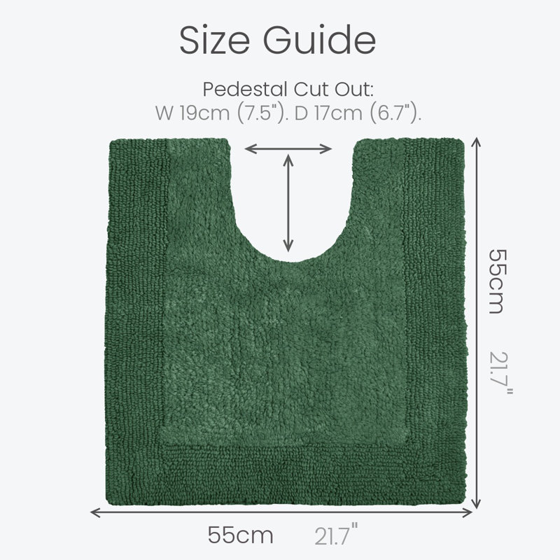 Fredrico Reversible Pedestal Mat, Dark Green