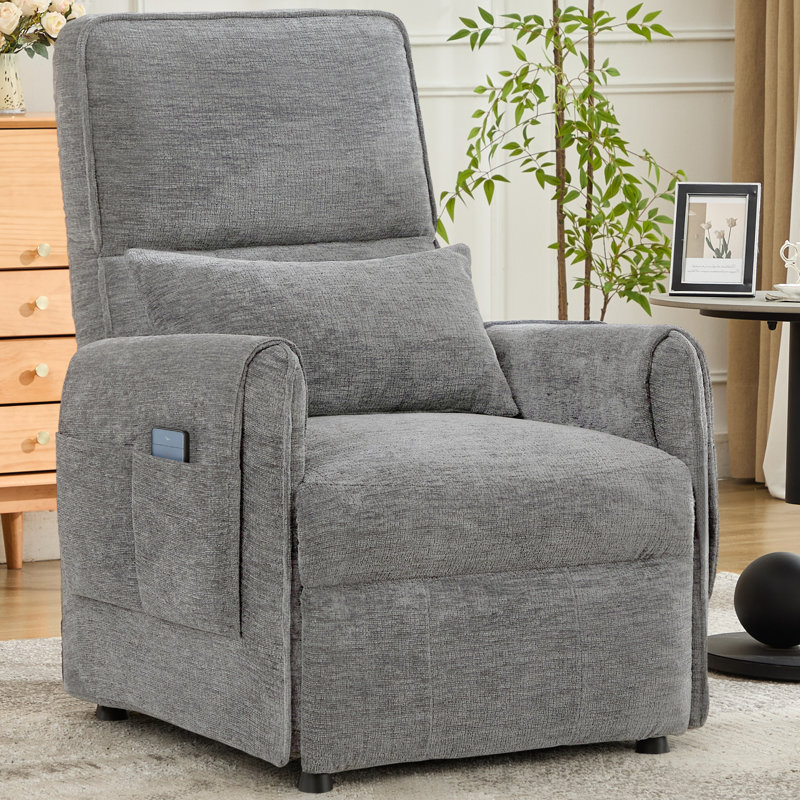 Recliner Chair, Small Recliners For Small Spaces, Electric Recliner Chairs For Adults With Memory Function, Reclining Chair With Pillow And Side Pockets