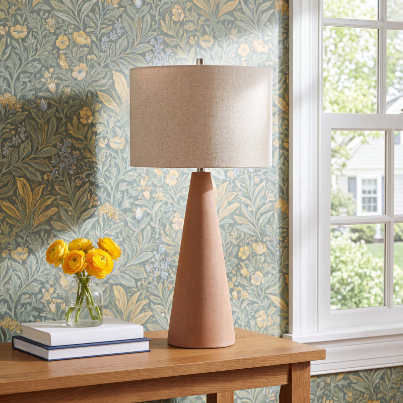 Kecia Concrete Table Lamp, Terracotta