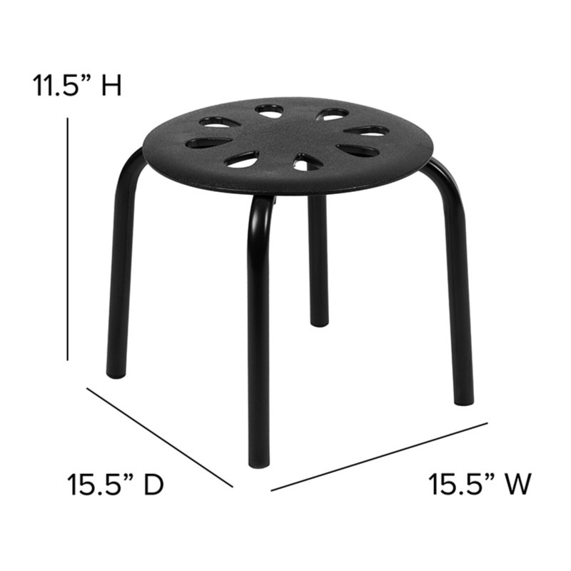 Kids 11.5'' Desk Or Activity Chair Stool, Black, Black