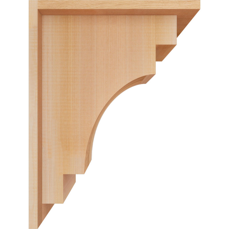Mediterranean Corbel w/Backplate, 16" H x 7.5" W x 12" D, Western Red Cedar, Smooth
