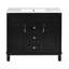 Meuble-lavabo 36 po avec lavabo supérieur, armoire de rangement moderne avec 2 portes à fermeture douce et 2 tiroirs, meuble-lavabo simple, meuble-lavabo-2071827485