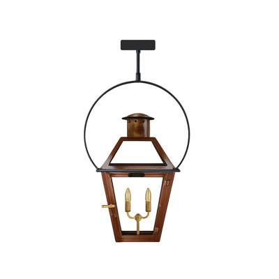 Bourbon Street 19" Hanging Copper Lantern – Electric Indoor & Outdoor Lantern with Yoke Bracket