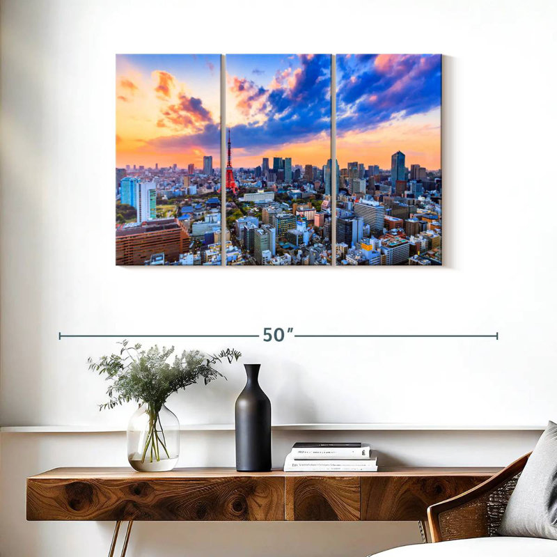 Paysage urbain de Tokyo, H 24 po x l 38 po