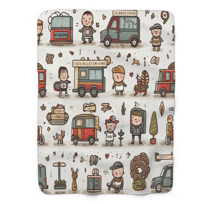 Scaled-down vehicles - 1 Piece Premium Blanket, Queen