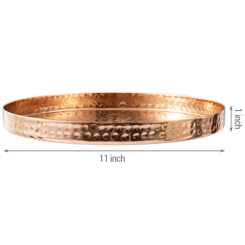 Metal Tray, Rose Gold/Pink