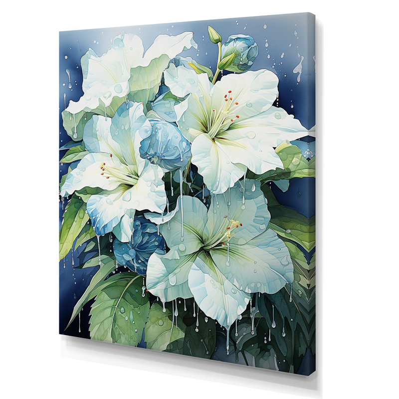 Floral majestueux, art mural jungle, Toile tendue, H 20 po x l 12 po x P 1 po