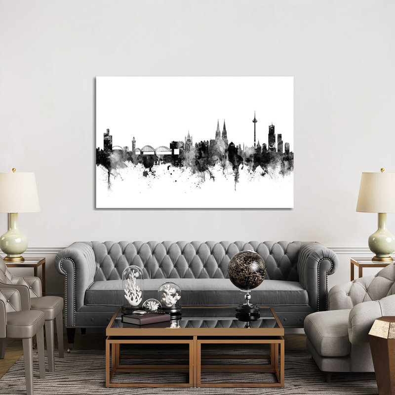 Cologne, Germany In Black & White by Michael Tompsett - 1 Piece Wrapped Canvas Wall Art, 152.5 cm H x 101.5 cm W