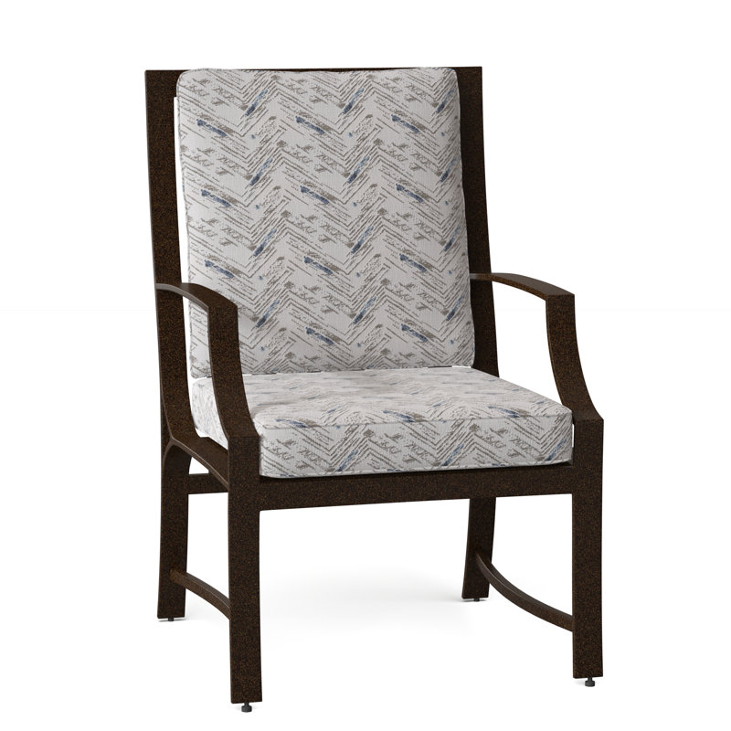 Seal Cove Outdoor Dining Armchair, Chestnut Brown, Denver Scarlett Sunbrella®