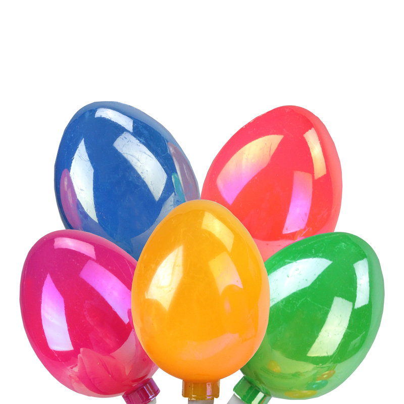 10-Count Pearl Multi-Colored Easter Egg String Light Set 7.25ft White Wire
