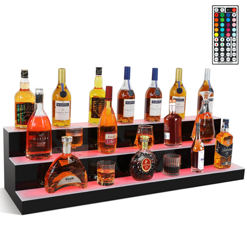 Support à vin de table noir, H 11 po x l 49,2 po x P 12 po