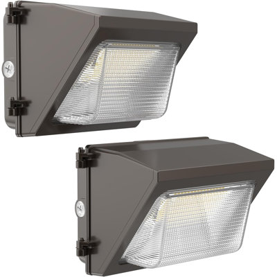 LED Wall Pack Light 50W 2Packs with Dusk-to-Dawn Photocell,Glass Lens 6750LM LED Wall Packs Outdoor Lighting,Wall Pack Lights Outdoor Led for Yard Barn Parking Lots Warehouse UL Listed
