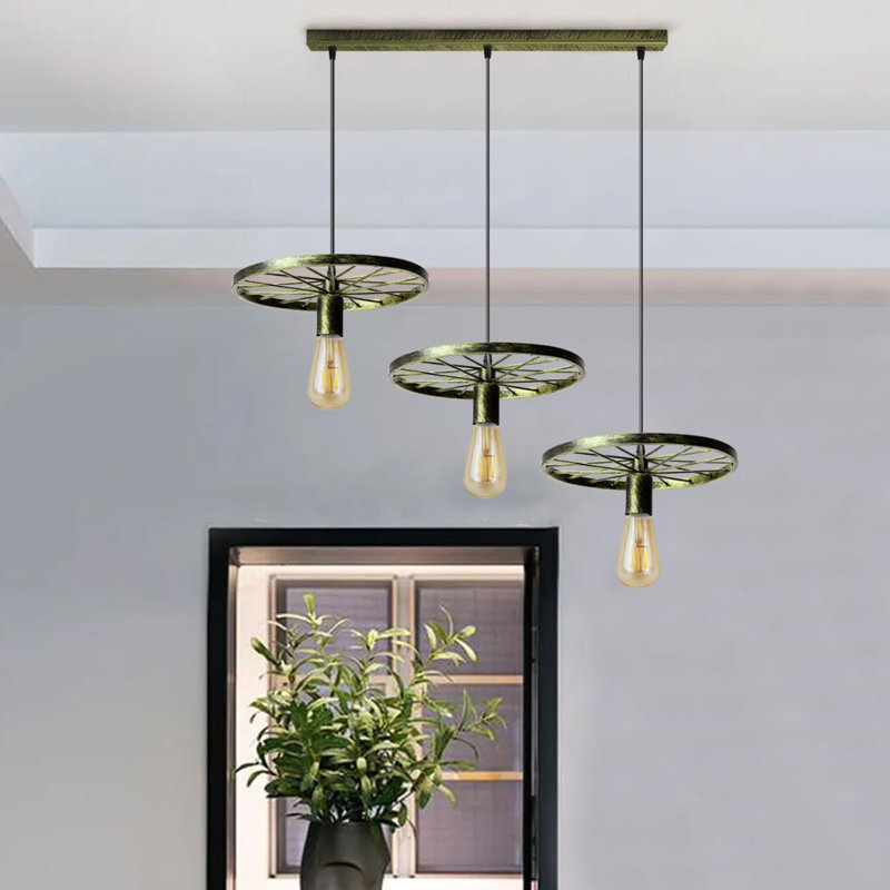 3 - Light Pendant, Brushed Brass