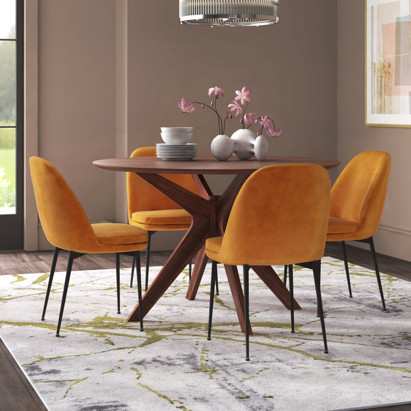 4 - Person Pedestal Dining Set, Orange