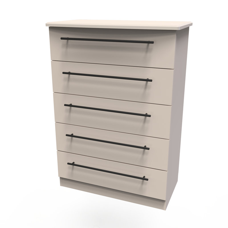 Fully Assembled Corvo 5 - Drawer Chest of Drawers, Kashmir Matt