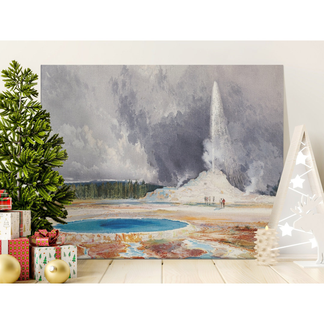 Geyser Canvas Wall Art, Yellowstone National Park, Gallery Wrapped, Matte Print, Ready to Hang, Archival Quality, Landscape Canvas
