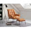 Ensemble de fauteuil et repose-pieds 2 pièces Quiza, cuir fleur-107417378