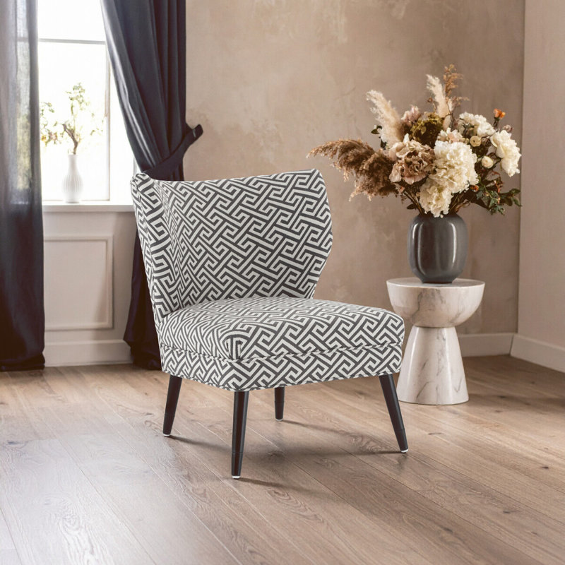 Posen Upholstered Slipper Chair, Black