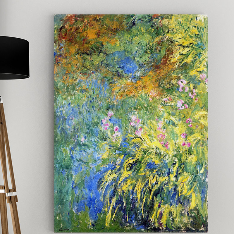 «Irises» par Claude Monet - reproduction d'art sur toile, H 24 po x l 36 po, Toile tendue, Sans cadre
