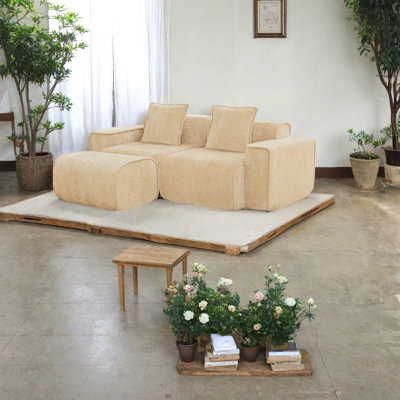 Modern Velvet Sectionals, Spacious Design, No Assembly Needed For Home Use