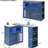 Navy Kitchen Island With Wheels, Extended Tabletop, Led , Power Outlets, Fluted Glass Door Blue Rolling Socket, And Storage-1442080754