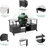 Grill Cart For Big Egg And Jr, Metal Construction, 2 Large Storage Boxes, Open Space, 6 With Brakes, Rod, Spice Rack, Paper Towel Holder, Quick Setup, 31.87 In Height Outdoor Table Compatible Egg,