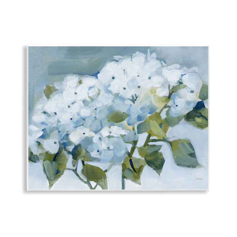 Plaque murale Blue Spring Cottage Hydrangeas, design par Katrina Pete