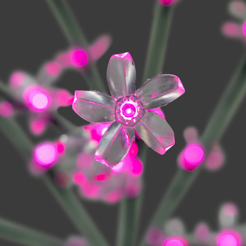Branches d'arbres artificiels pré-éclairées 2,5 pi - lumières DEL, Rose, 96