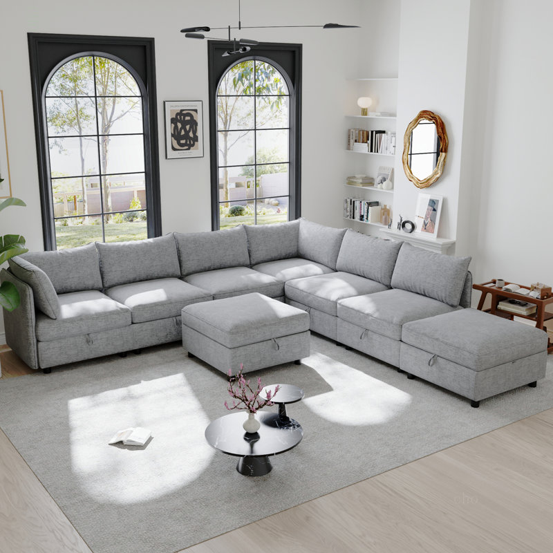 Canapé modulaire modulaire, siège convertible avec rangement, canapé-lit modulaire, combinaisons modulaires flexibles en tissu pour le salon