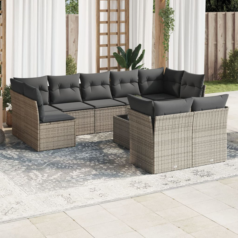 Ensemble de canapé de jardin Vidaxl gris