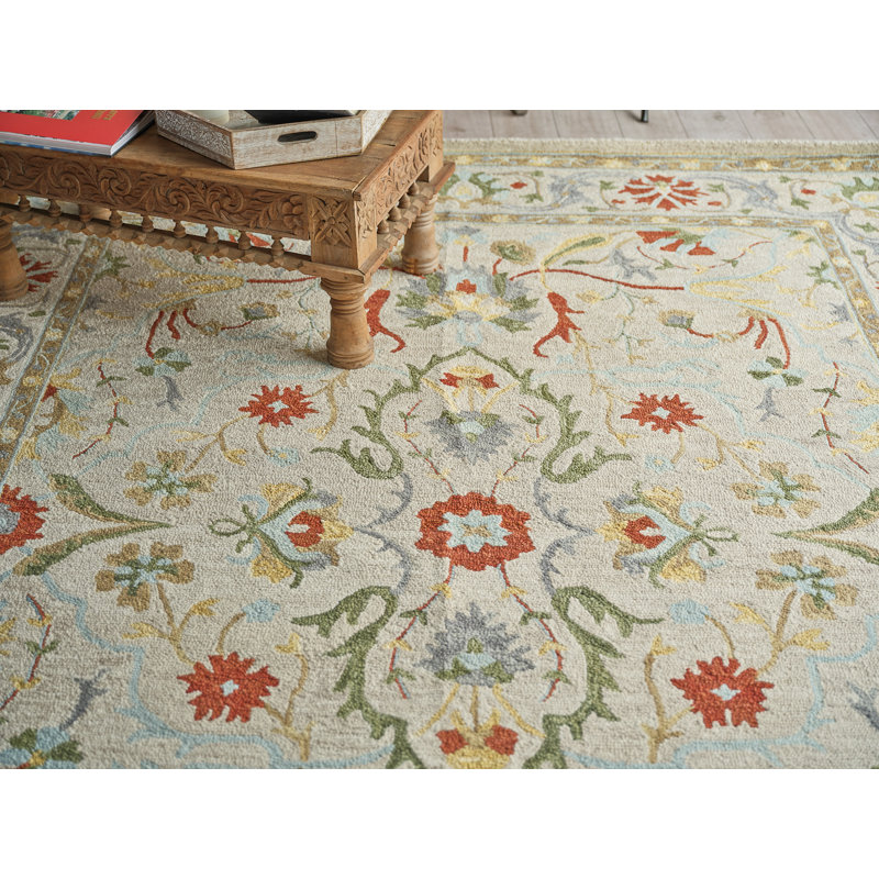 Newport hand-tufted New Zealand Wool Beige Area Rug, 6'X9'