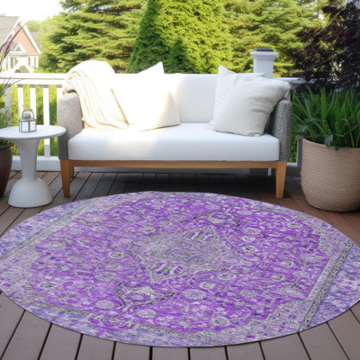 Tapis mauve intérieur / extérieur lavable à la machine Claudian ACN1651