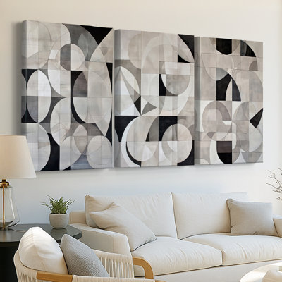 ABSTRACT Series XL III - Toile tendue avec châssis sur mesure - 3 pièces