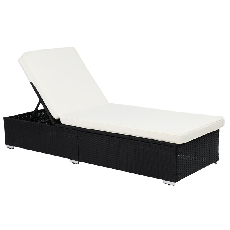 Chaise longue d'extérieur en osier Coster, Noir