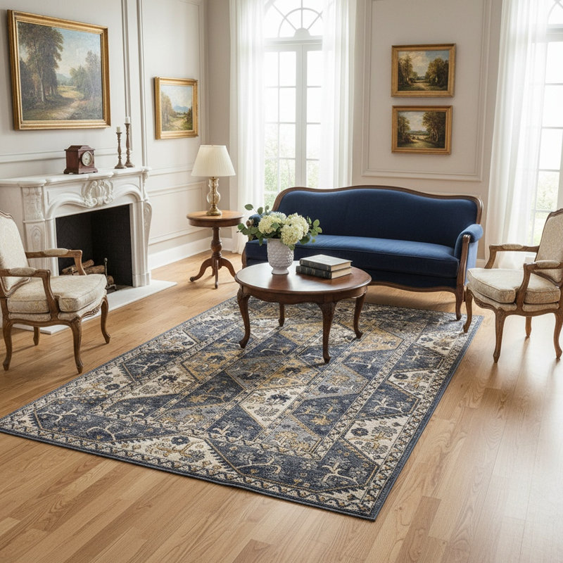 Tiled Border Area Rug