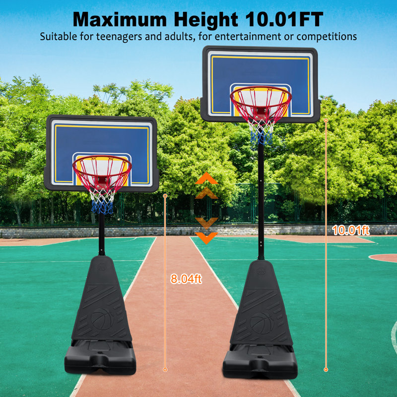 Panier de basketball réglable en hauteur 8,04 pi-10,01 pi