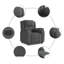  Fauteuil inclinable en polyester gris foncé, métal, contreplaqué, mousse, fibre PP
