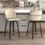 Tabouret de comptoir 26 po avec pivot en similicuir, bois et métal Deschenes-612540513