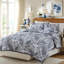 Ensembles de courtepointe 100% coton Ensembles de literie à motif cachemire gris très grand 3 pièces Couvre-lit à couvre-lit réversible à motif floral pour toutes saisons, léger et ultra doux-123315003-123315000