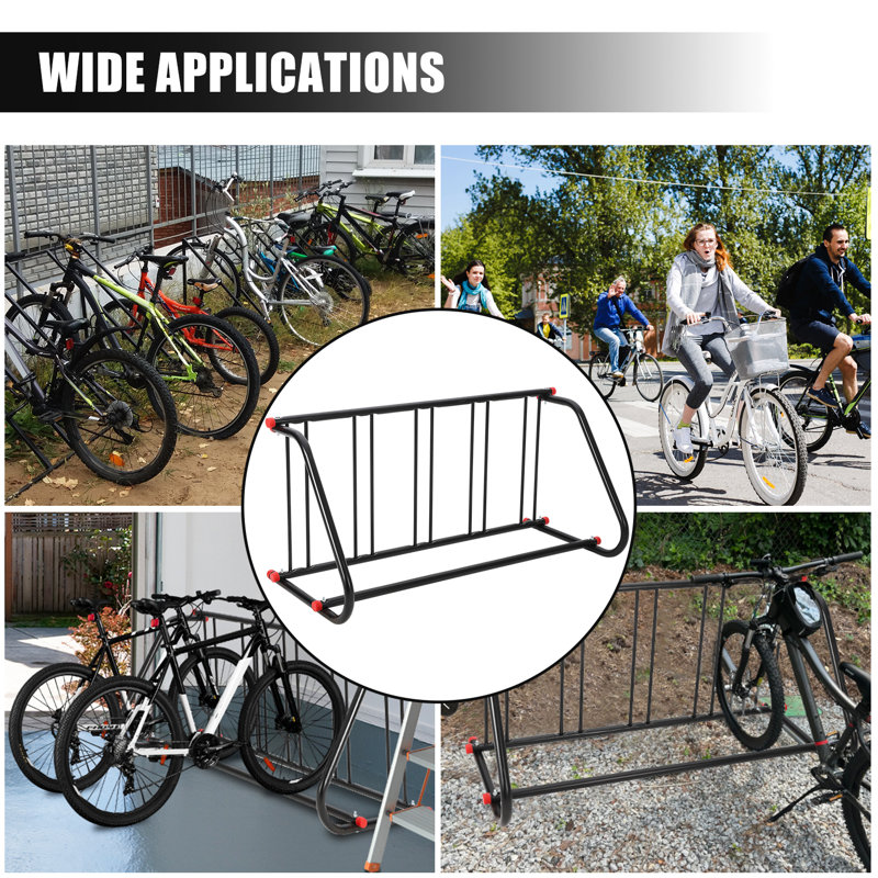 Support à vélos commercial extérieur, support à vélos en métal, support à 5 vélos pour plancher de garage pour centres commerciaux, écoles, arrière-cours, magasins de vélo