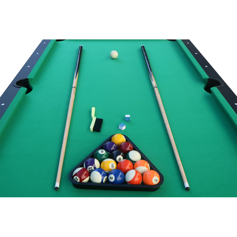 Table de billard 7 pi avec finition mince - Table de salle de jeux de billard pour adultes et famille, maison, salle à manger ou salon, comprend des queues de billard, des boules de billard