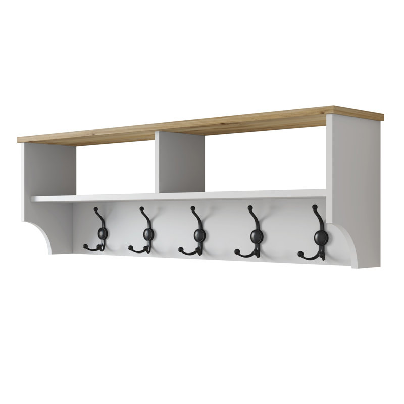 Modern Hall Stand with Numerous Shelves, 47.2 x 14.6 x 8.7 inches | 100% Melamine Coated Particle Board for Durability | Additional Storage Solution for Entryway, Stylish and Functional Design for Home Organization