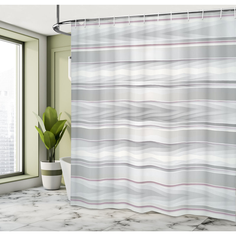 Rideau de douche à rayures simples zig zag Bentz, l 69 po x L 75 po