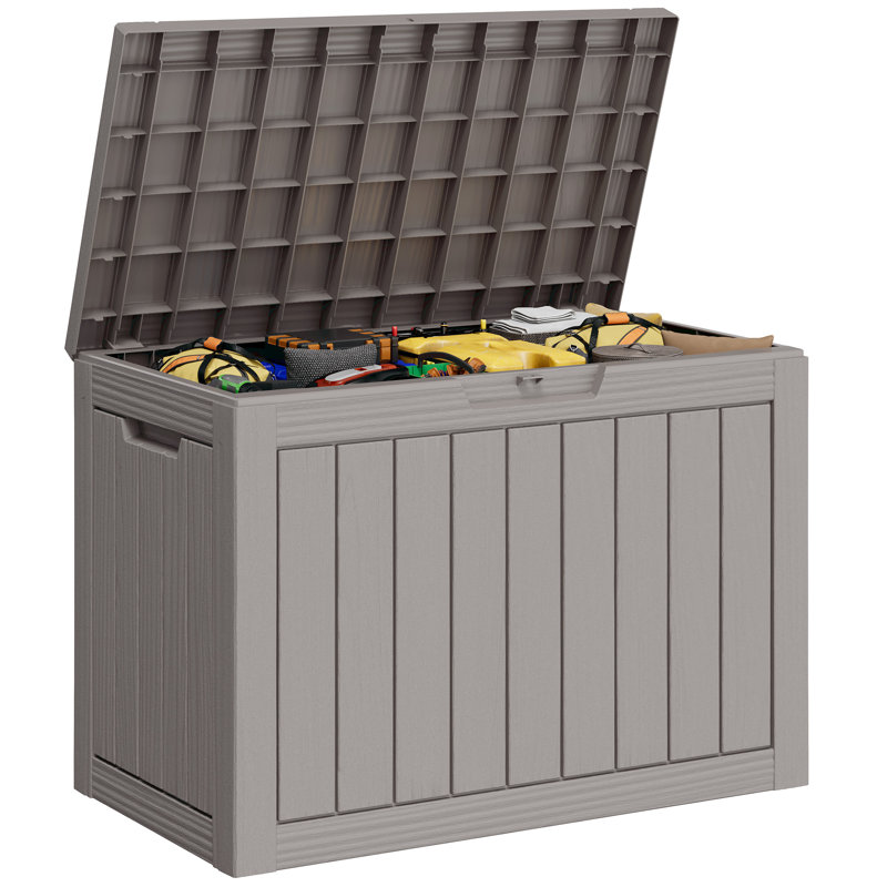 Boîte de rangement verrouillable 72 gallons, Gris, H 22,5 po x l 44,9 po x P 18,1 po