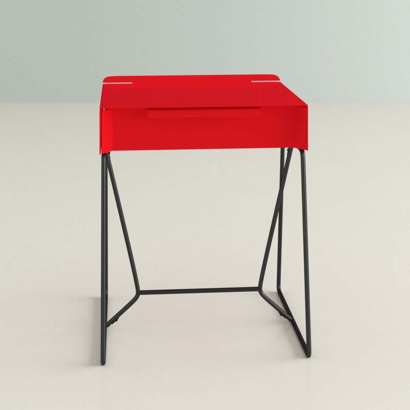 Isay End Table with Storage, Red