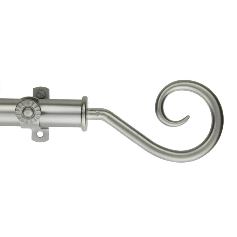 Tringle à rideaux simple Brasfield Curl, 28 po à 48 po, Nickel satiné