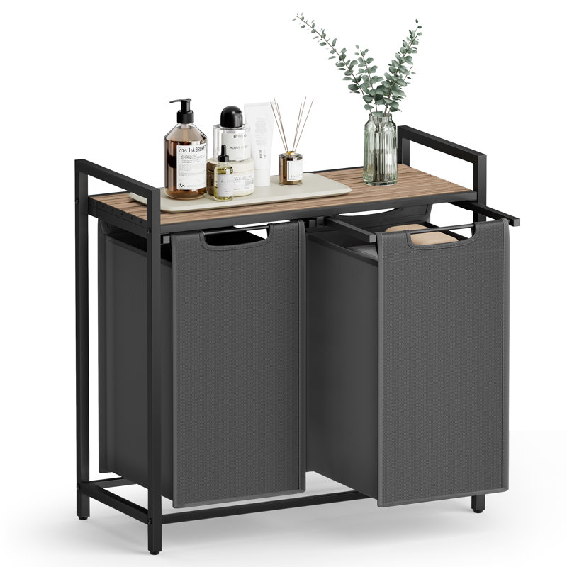 Laundry Sorter, Light Brown/Dark Grey