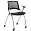 Tables de formation mobiles commerciales avec alimentation intégrée et chaises de travail empilables | Ensemble de 4 tables et 8 chaises | Tables de formation pliantes et empilables de 203 cm (80 po) | Mobilier pour salles de conférence et salles de classe | Hêtre 8 places